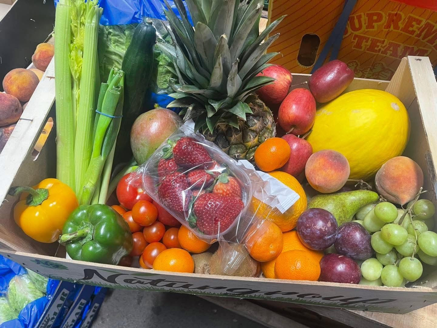 Mixed Box of Salad and Fruit